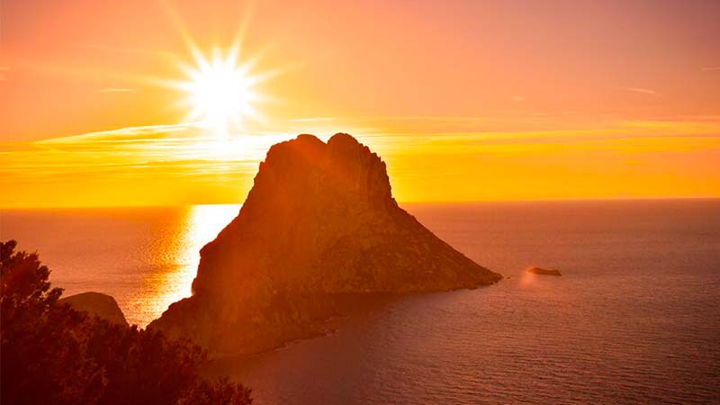 Sonnenuntergang auf Ibiza, wo man ihn sehen kann